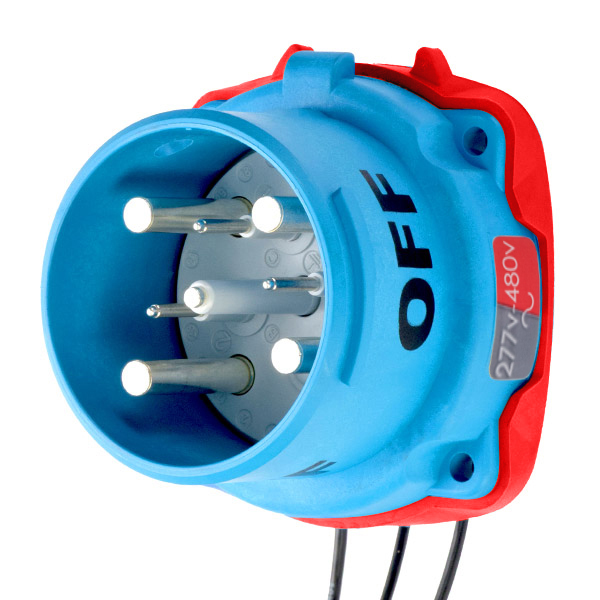 33-68247-C-K04-263 - DS100C INLET POLY BLUE SIZE 4 TYPE 3R 3P+G 100A 277/480 VAC 60 Hz +3 AUX